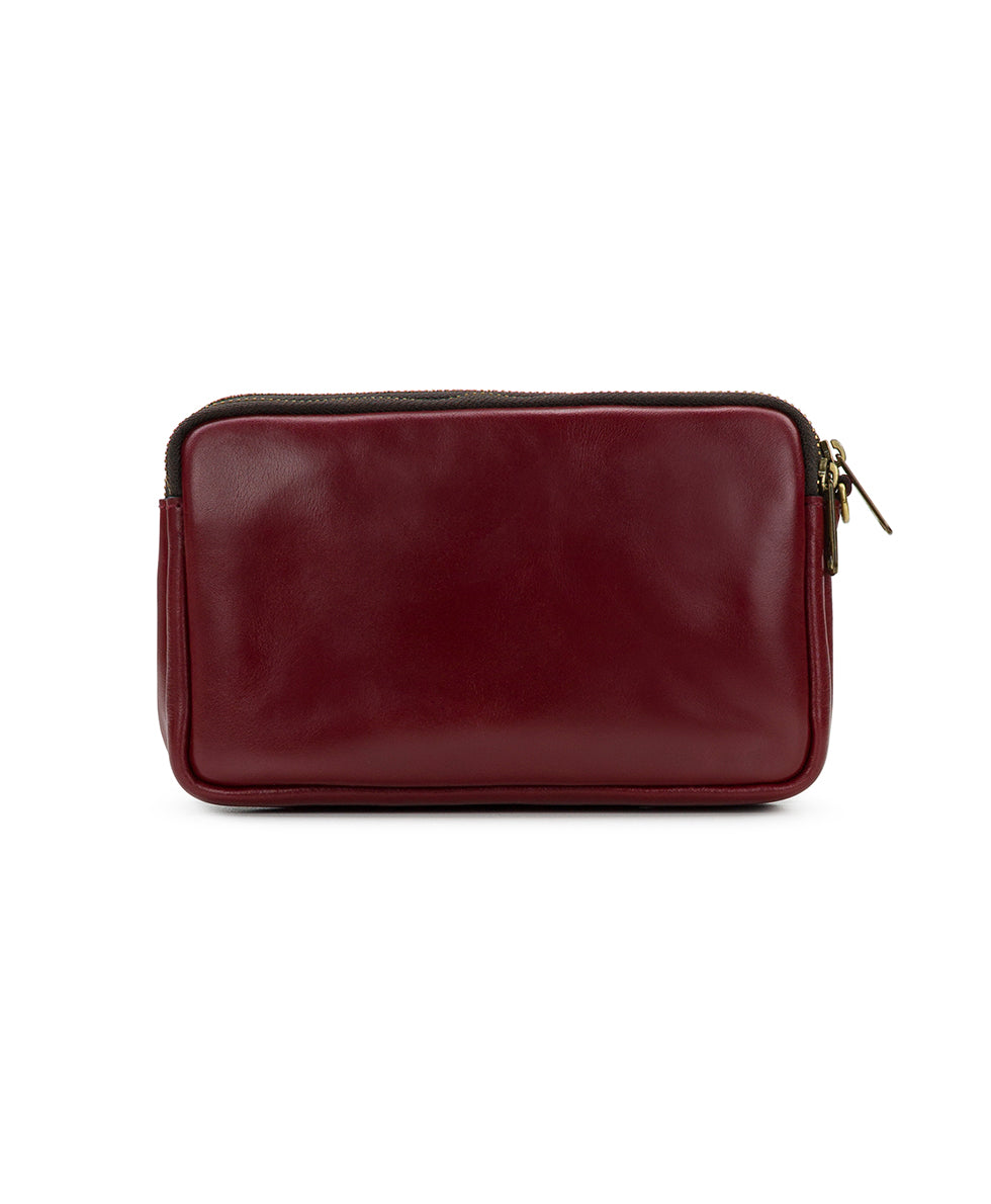 Viani Wristlet - Vintage Distressed Leather — Maroon - maroon - by Patricia Nash - View 2 of 5