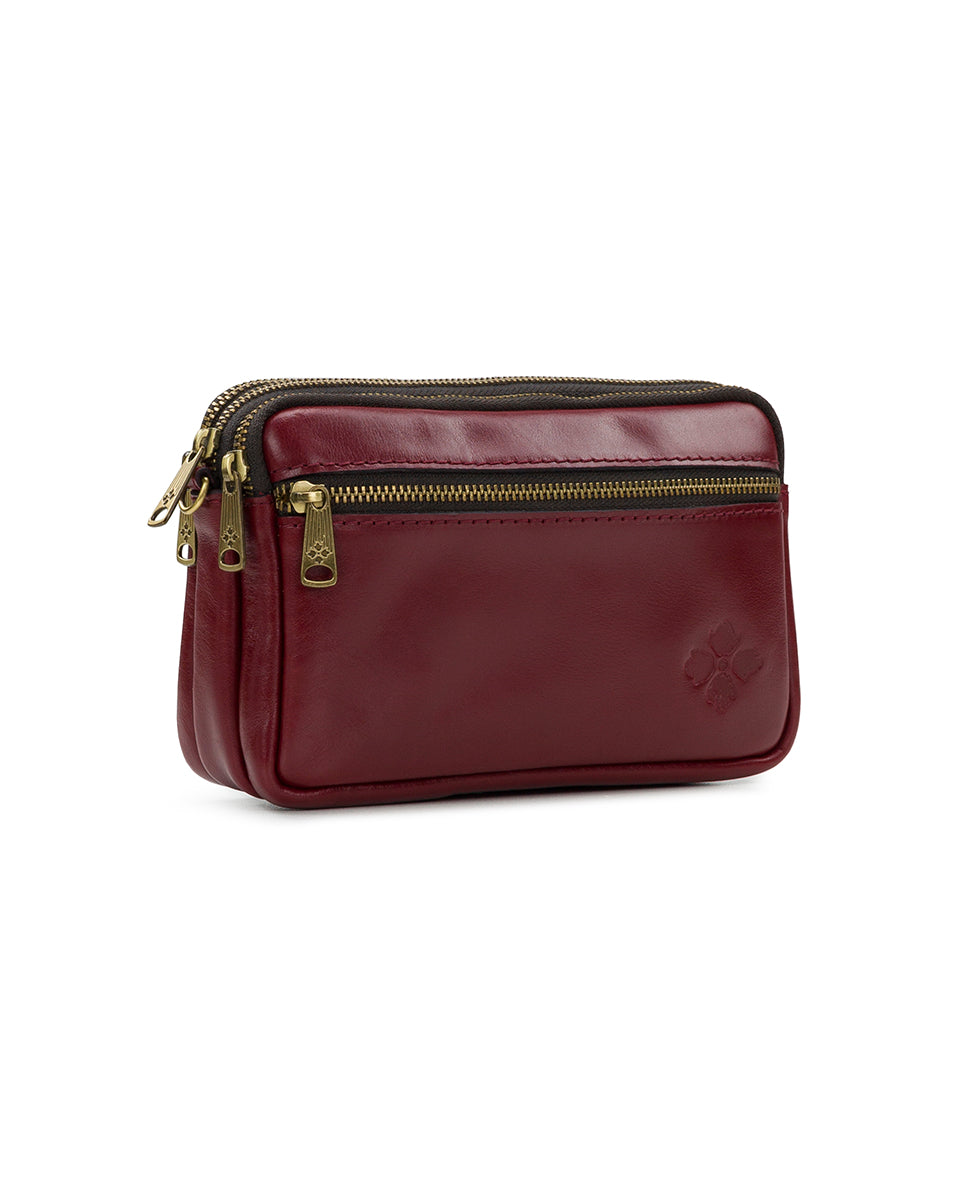 Viani Wristlet - Vintage Distressed Leather — Maroon - maroon - by Patricia Nash - View 3 of 5