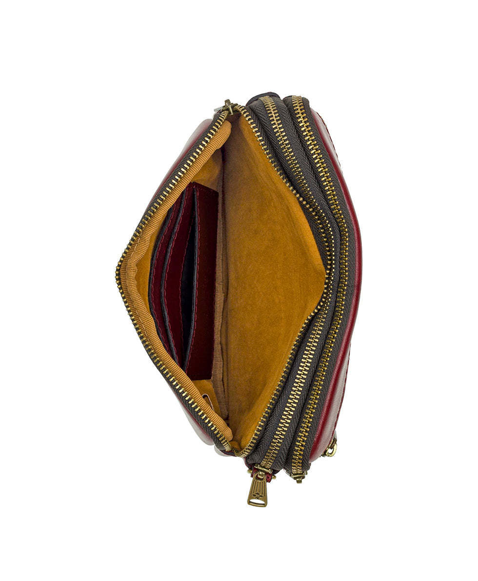 Viani Wristlet - Vintage Distressed Leather — Maroon - maroon - by Patricia Nash - View 5 of 5