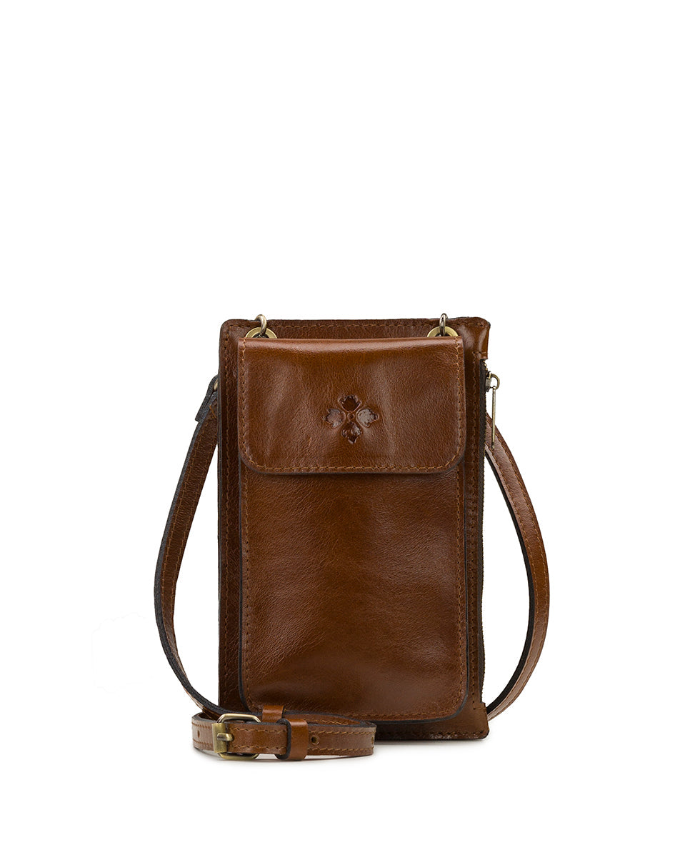 Chiavella Phone Crossbody - Vintage Distressed Leather - mushroom - by Patricia Nash - View 12 of 51