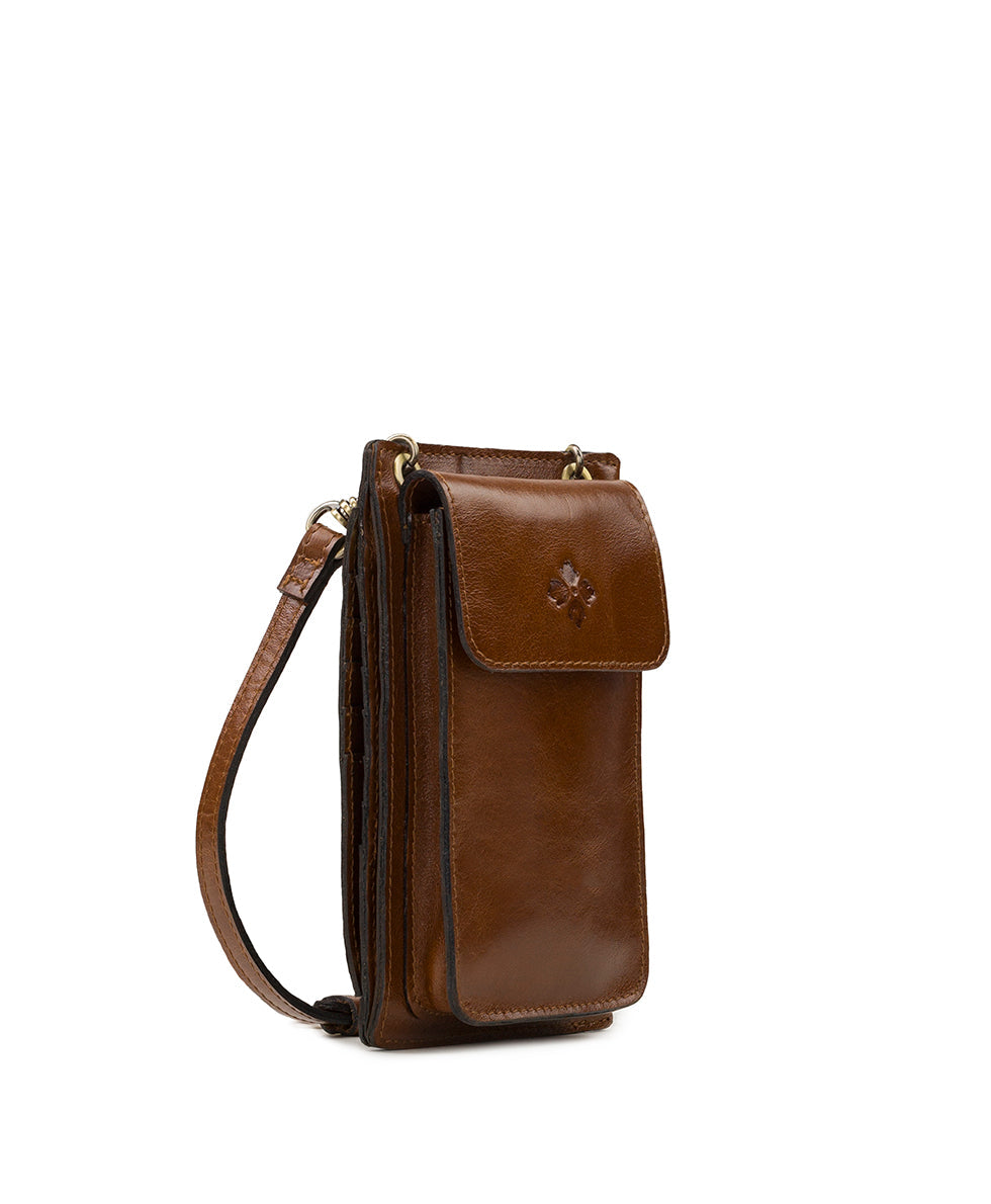Chiavella Phone Crossbody - Vintage Distressed Leather - mushroom - by Patricia Nash - View 3 of 51