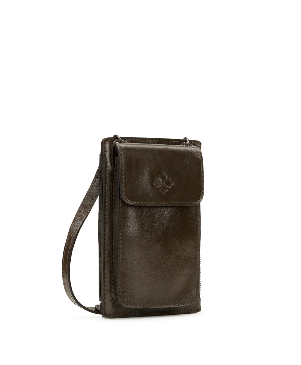 Chiavella Phone Crossbody - Vintage Distressed Leather - mushroom - by Patricia Nash - View 3 of 5