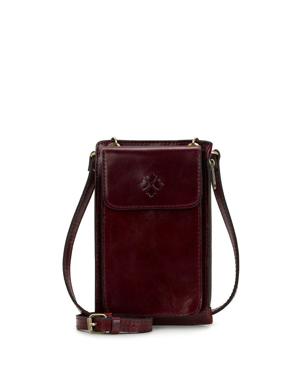 Chiavella Phone Crossbody - Vintage Distressed Leather - oxblood - by Patricia Nash - View 1 of 5