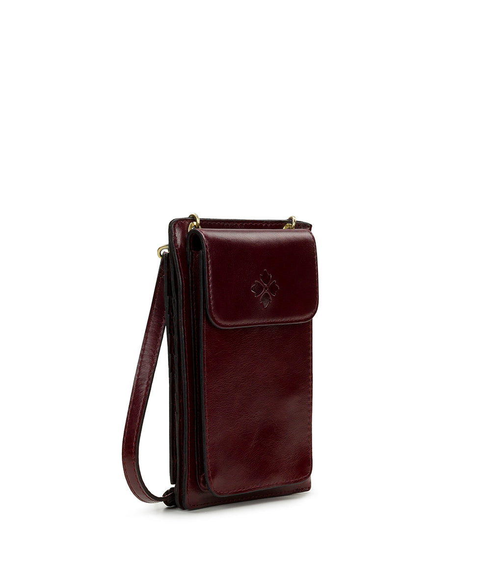 Chiavella Phone Crossbody - Vintage Distressed Leather - oxblood - by Patricia Nash - View 3 of 5