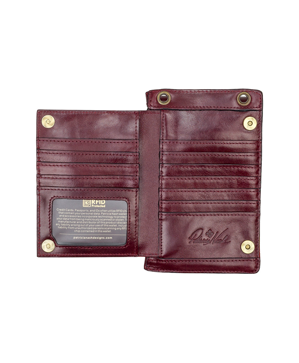 Chiavella Phone Crossbody - Vintage Distressed Leather - oxblood - by Patricia Nash - View 4 of 5