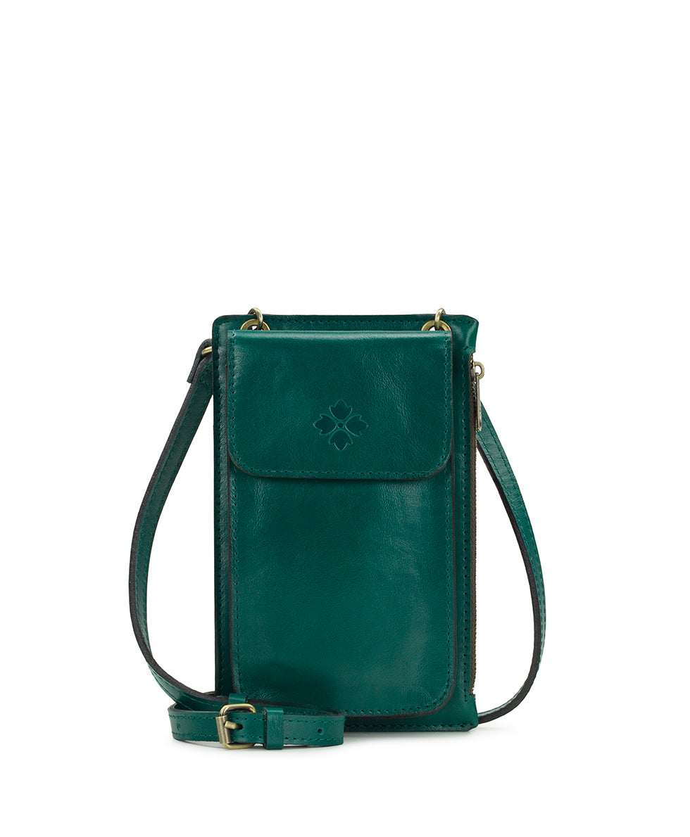 Female - Chiavella Phone Crossbody - Vintage Distressed Leather - spruce - by Patricia Nash - View 1 of 5