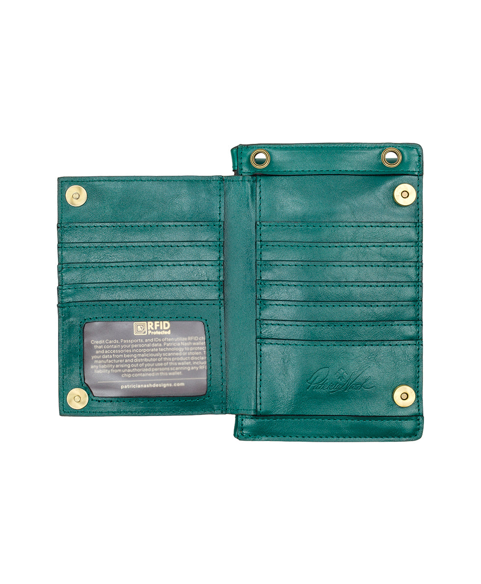 Female - Chiavella Phone Crossbody - Vintage Distressed Leather - spruce - by Patricia Nash - View 4 of 5