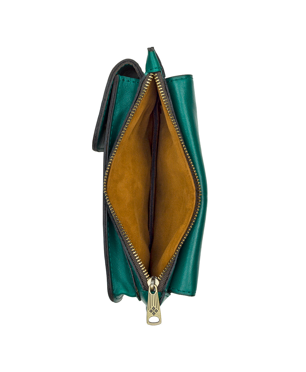 Female - Chiavella Phone Crossbody - Vintage Distressed Leather - spruce - by Patricia Nash - View 5 of 5