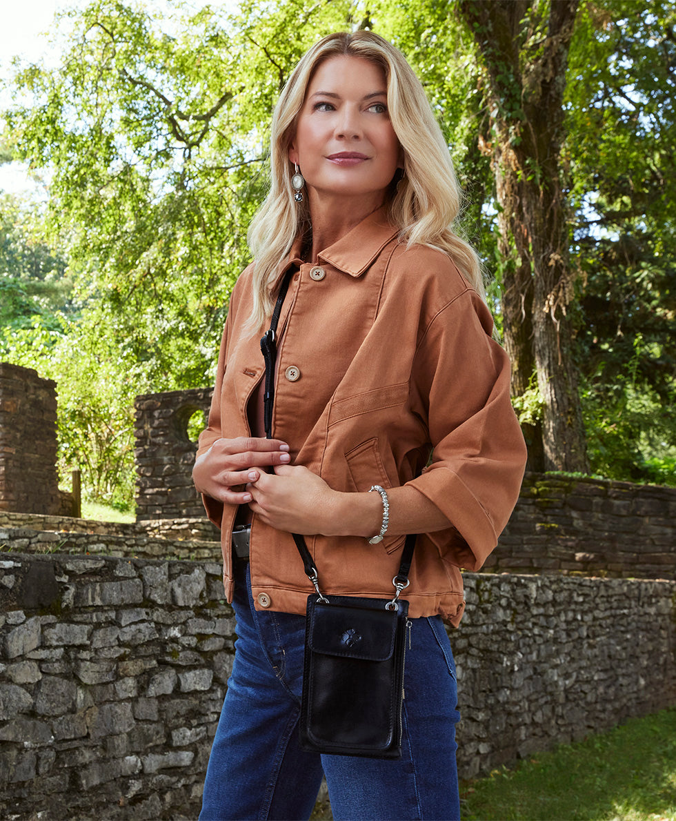 Chiavella Phone Crossbody - Vintage Distressed Leather - mushroom - by Patricia Nash - View 10 of 51
