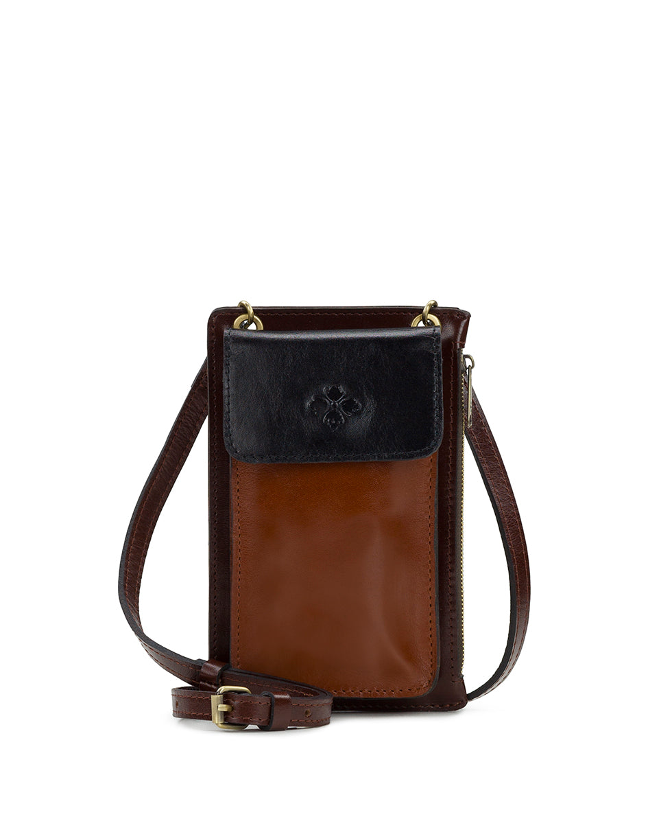 Female - Chiavella Phone Crossbody - Colorblock - black / british tan / tan - by Patricia Nash - View 1 of 5