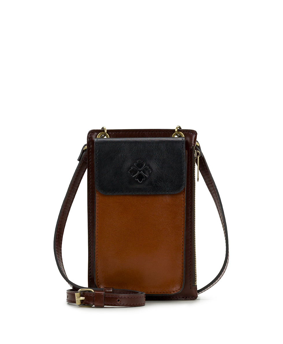 Female - Chiavella Phone Crossbody | Colorblock  | Black/British Tan/Tan - black/british tan/tan - by Patricia Nash - View 1 of 6