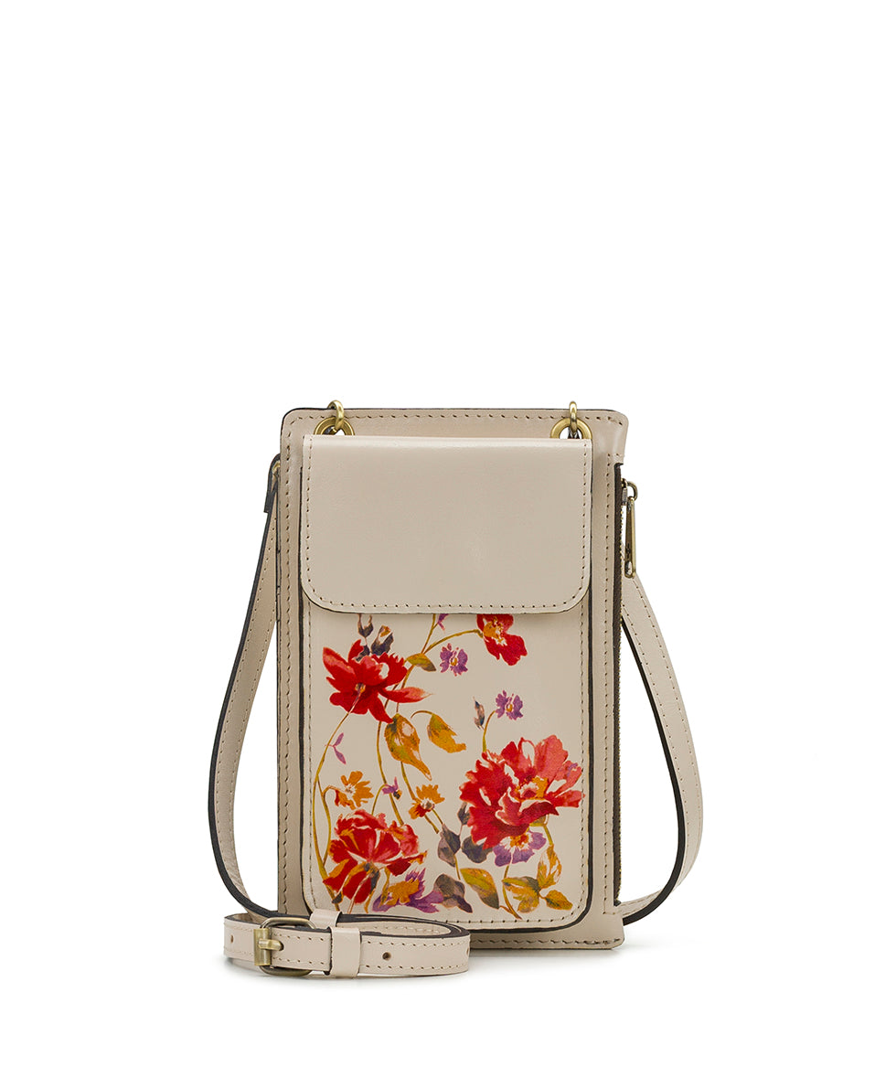 Female - Chiavella Phone Crossbody - Aegean Blooms Spot Print - chalk white - by Patricia Nash - View 1 of 5