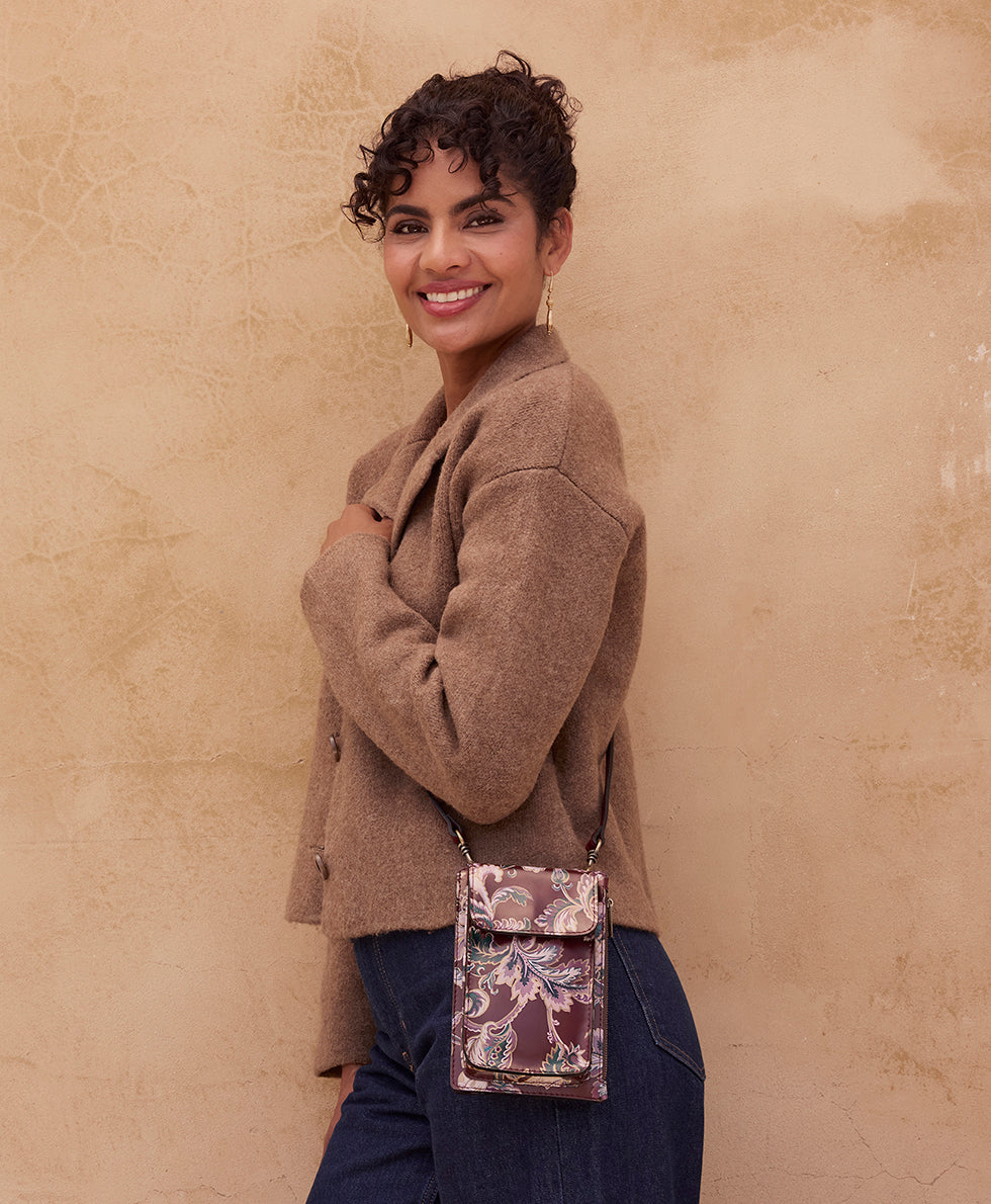 Female - Chiavella Phone Crossbody - European Floral Tapestry - european floral tapestry - by Patricia Nash - View 4 of 6