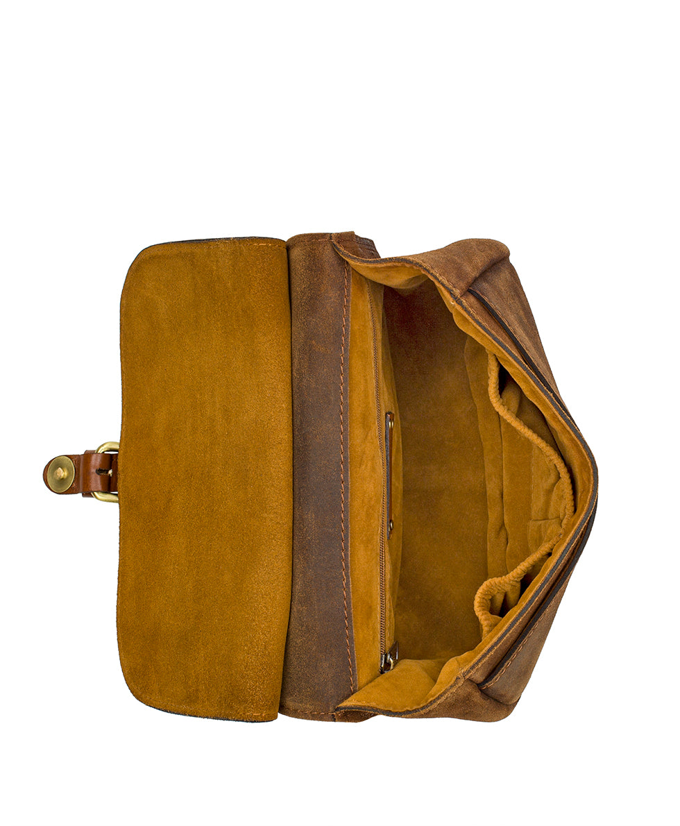 Linny Saddle Bag  - Garment Washed Burnished Suede