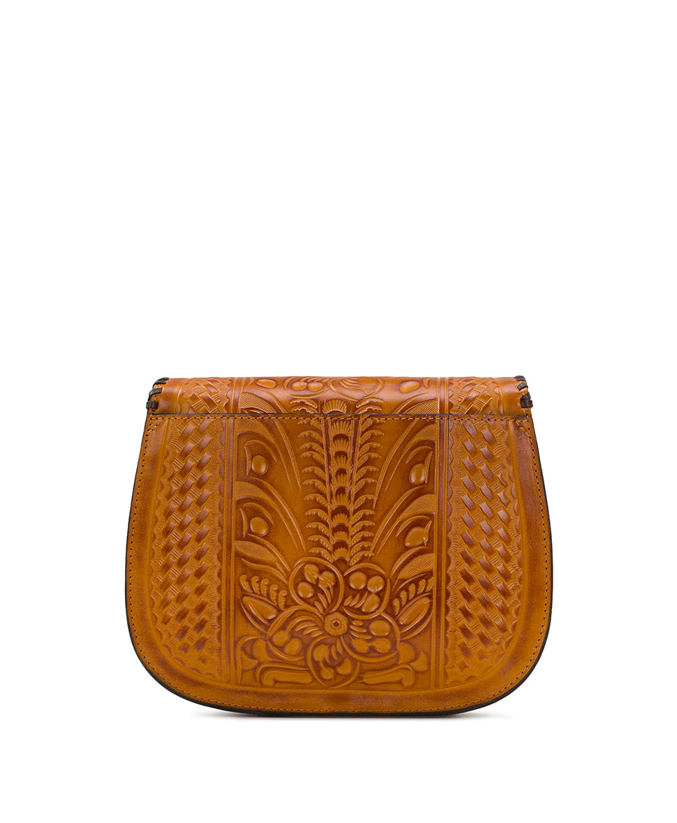 Female - Savini Saddle Bag - Burnished Tooled Color - gold - by Patricia Nash - View 2 of 5