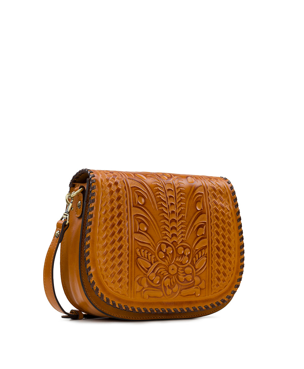 Female - Savini Saddle Bag - Burnished Tooled Color - gold - by Patricia Nash - View 3 of 5