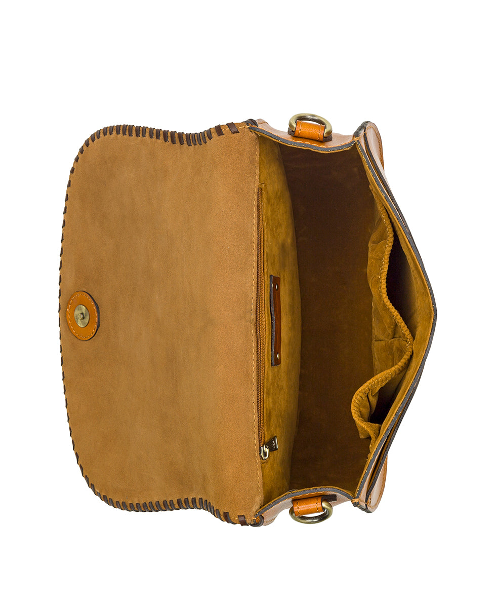 Female - Savini Saddle Bag - Burnished Tooled Color - gold - by Patricia Nash - View 4 of 5