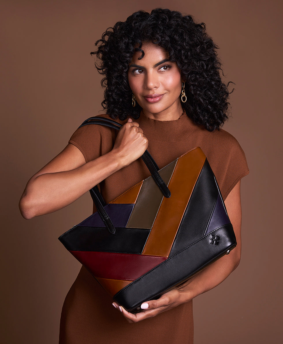 Female - Verzi Tote - Retro Colorblock - black - by Patricia Nash - View 6 of 6