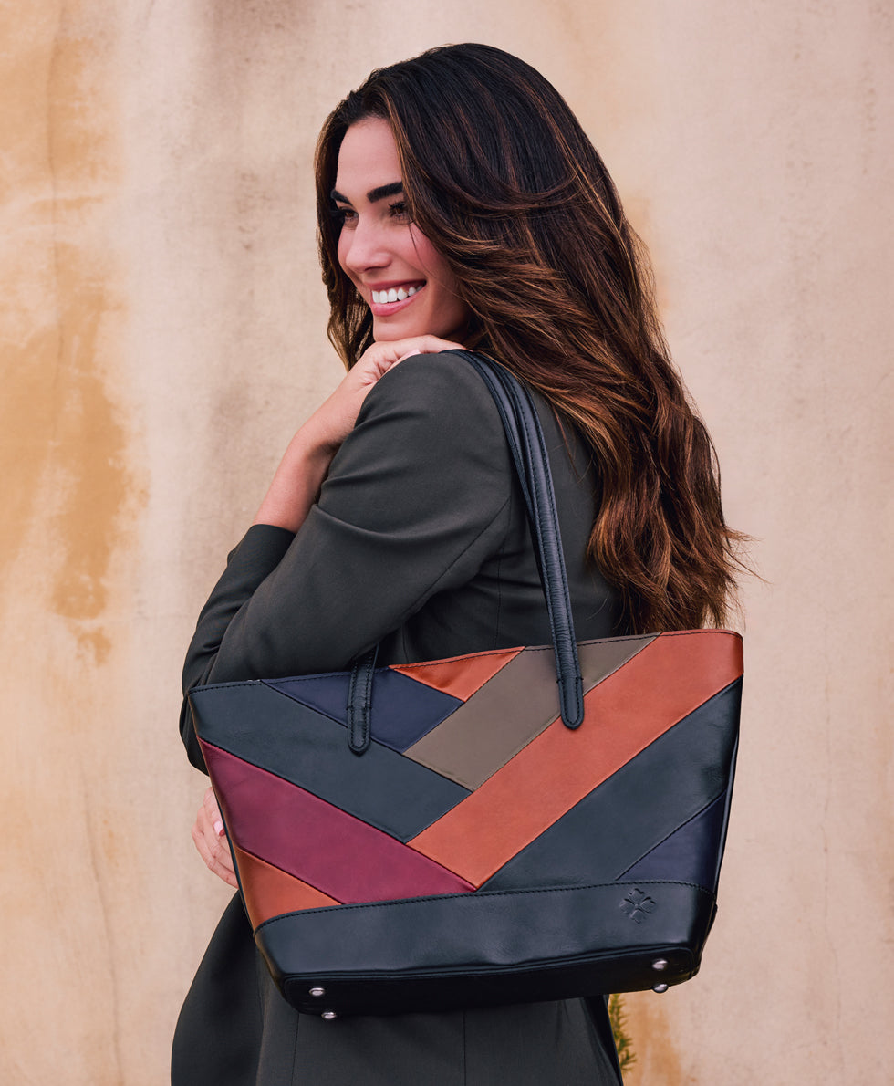 Female - Verzi Tote - Retro Colorblock - black - by Patricia Nash - View 4 of 6