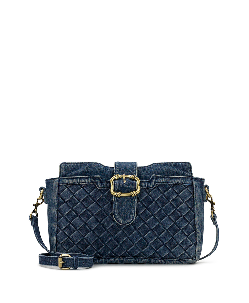 Female - Verenetta Crossbody - Washed Woven Denim - denim - by Patricia Nash - View 1 of 5