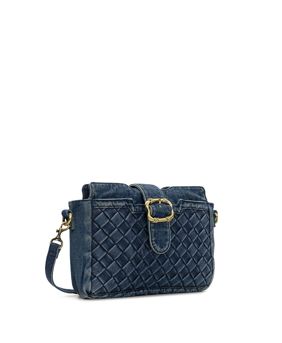 Female - Verenetta Crossbody - Washed Woven Denim - denim - by Patricia Nash - View 3 of 5