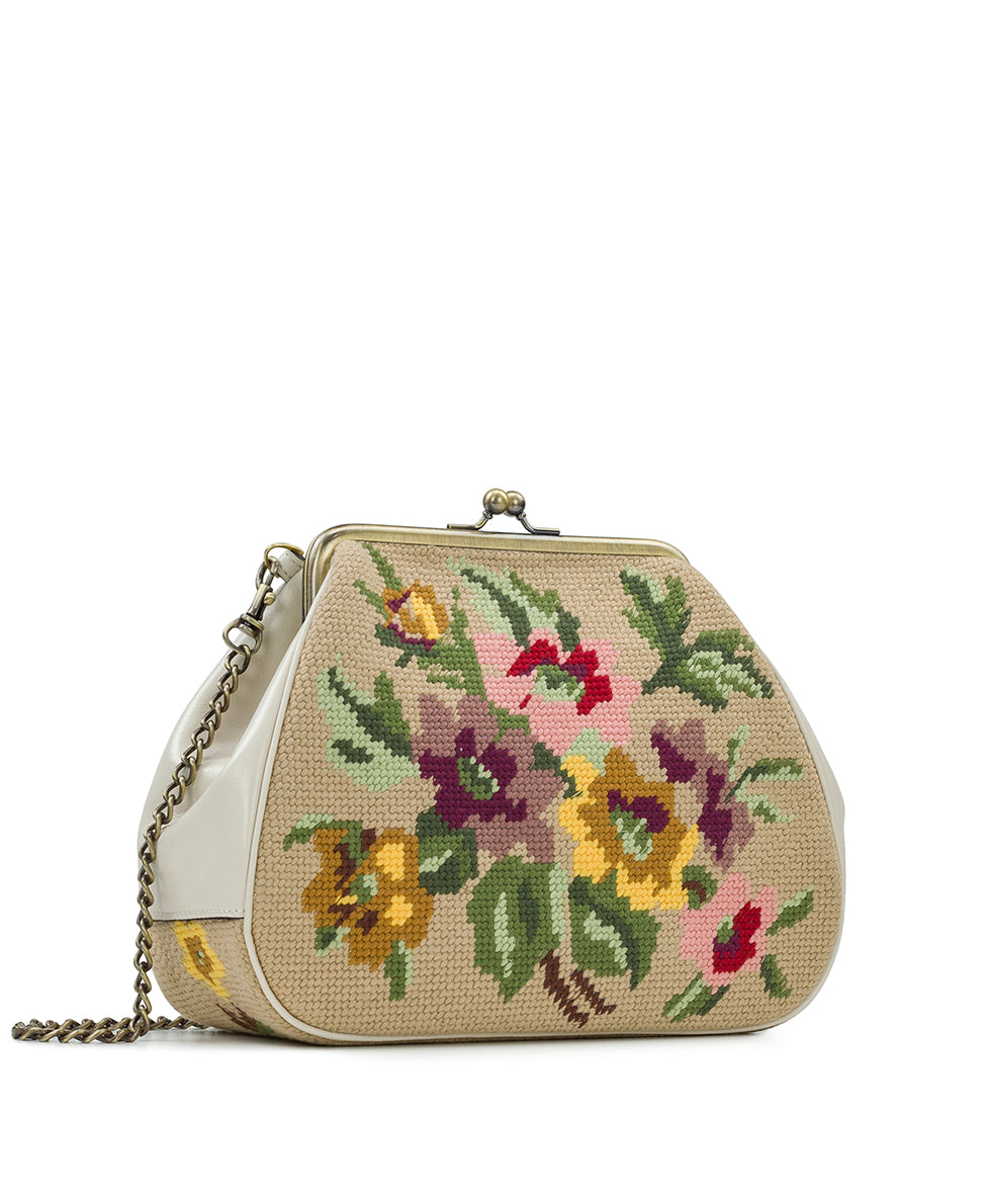 Isorella Frame Bag - Needlepoint Woven - flowers - by Patricia Nash - View 3 of 5