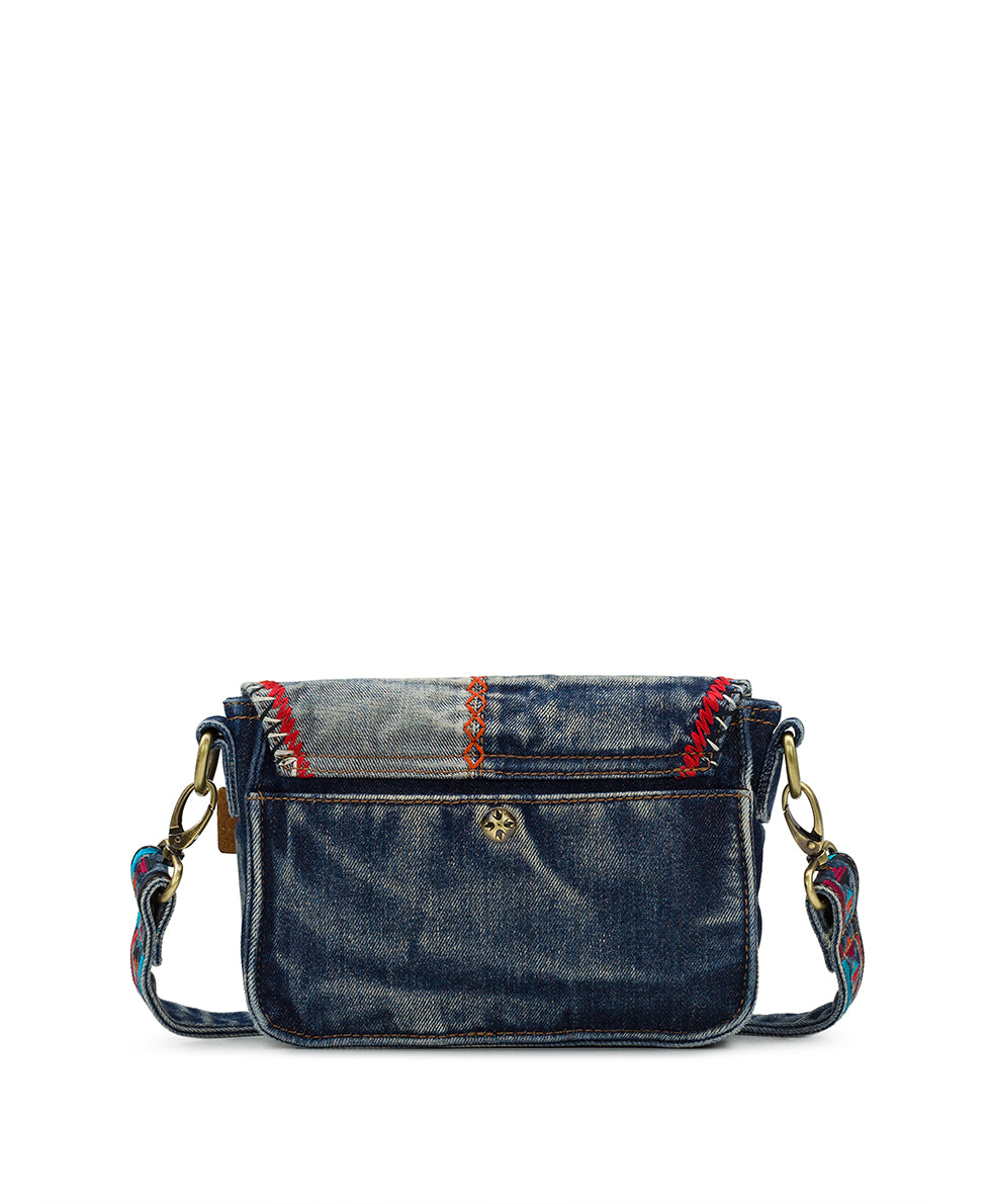 Female - Armerina Crossbody - Denim Stonewashed Embroidery - denim - by Patricia Nash - View 3 of 6