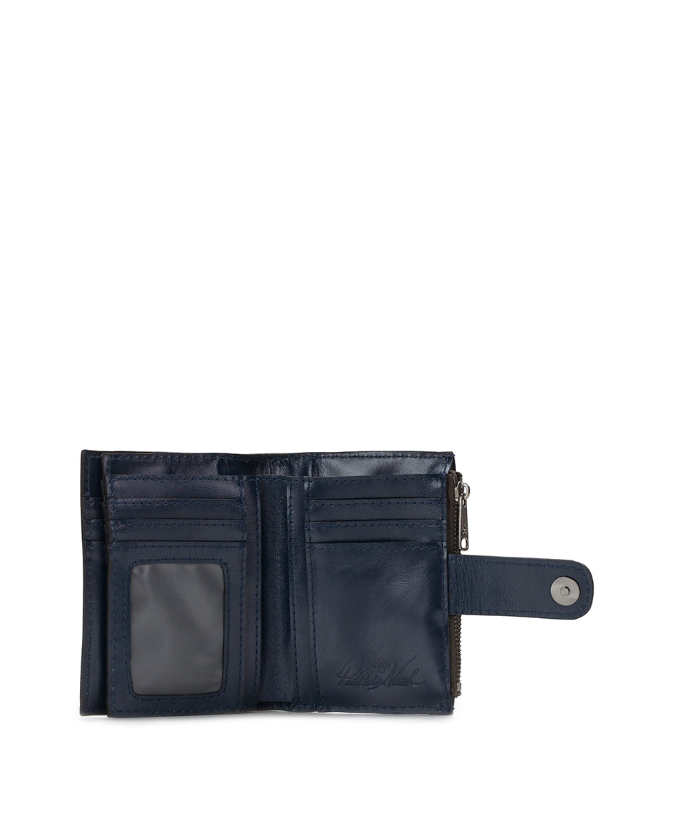 Female - Chiara Wallet - Vintage Glazed Leather - denim blue - by Patricia Nash - View 4 of 14