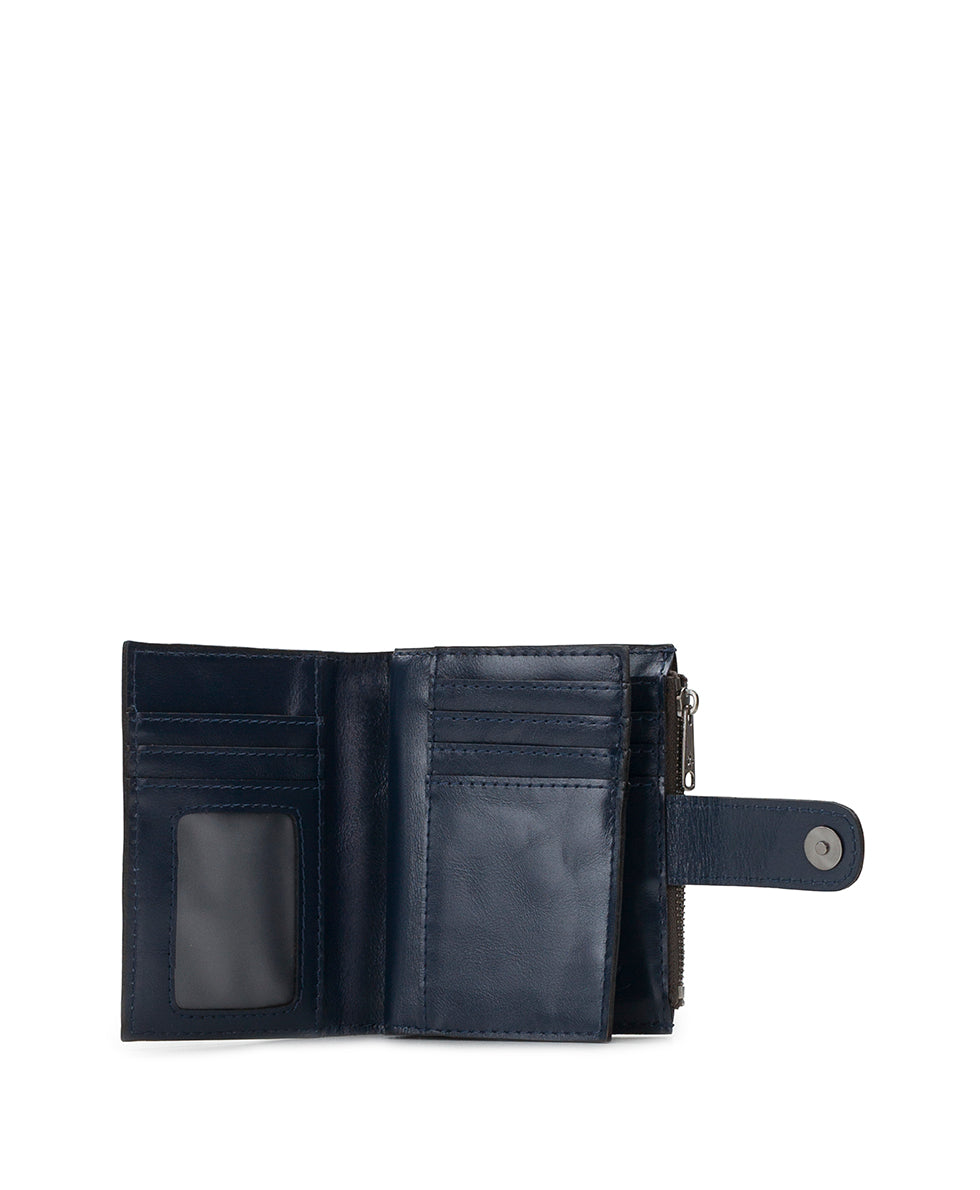 Female - Chiara Wallet - Vintage Glazed Leather - denim blue - by Patricia Nash - View 5 of 14