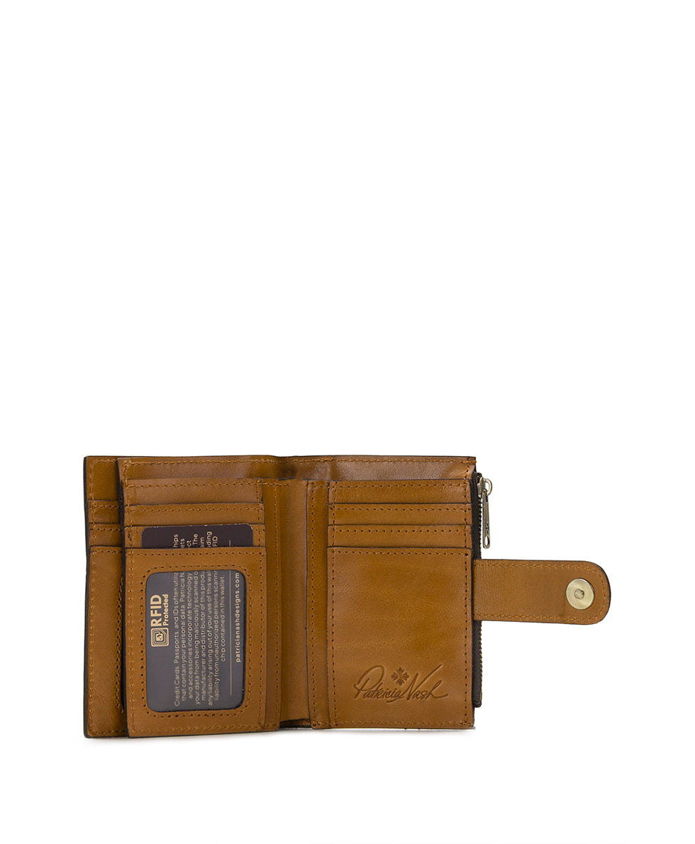 Female - Chiara Wallet - Vintage Glazed Leather - denim blue - by Patricia Nash - View 9 of 14