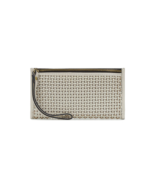 Carita Wristlet Small Woven Leather