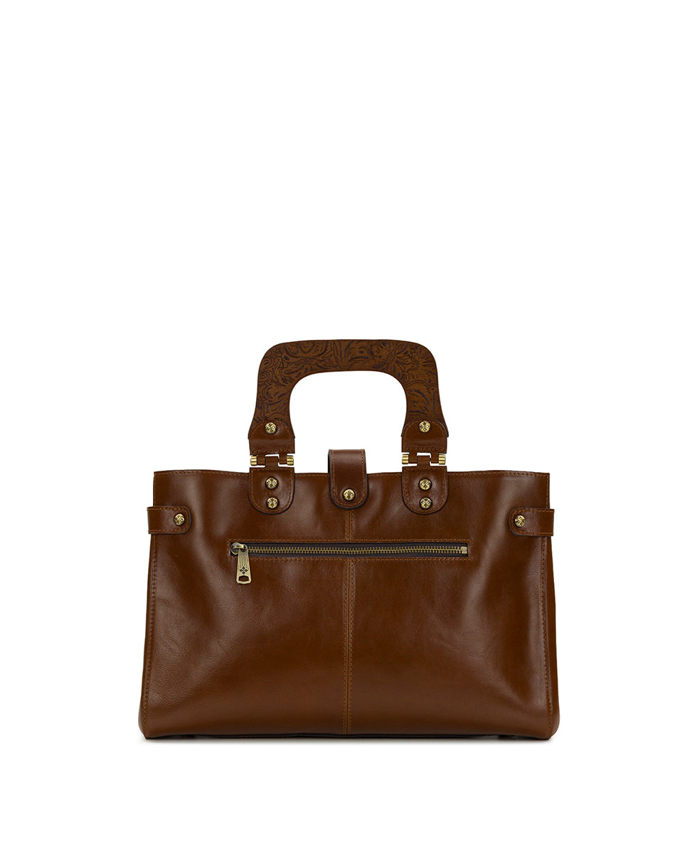 Female - Sancia Satchel - Vintage Distressed - cognac - by Patricia Nash - View 2 of 7