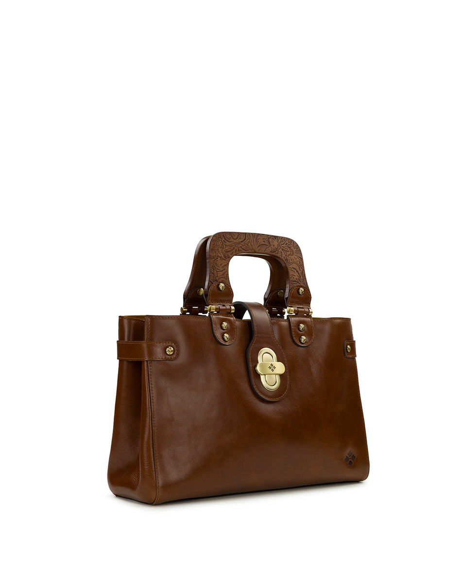 Female - Sancia Satchel - Vintage Distressed - cognac - by Patricia Nash - View 3 of 7