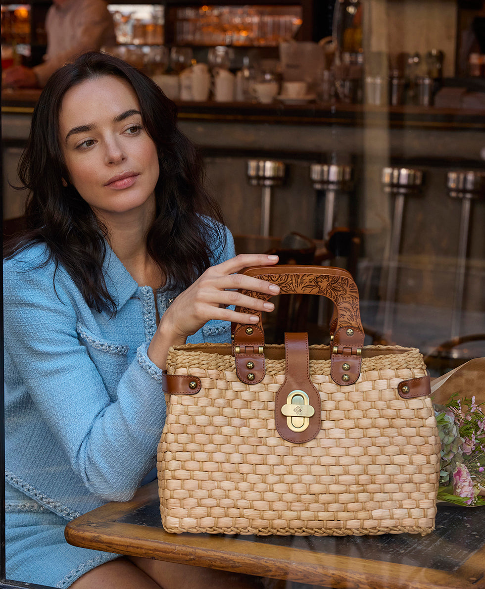 Female - Sancia Satchel - Specialty Woven - natural/tan - by Patricia Nash - View 4 of 5