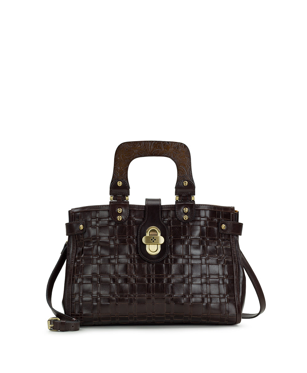 Female - Sancia Woven Satchel - Vintage Distressed Woven - cognac - by Patricia Nash - View 1 of 14