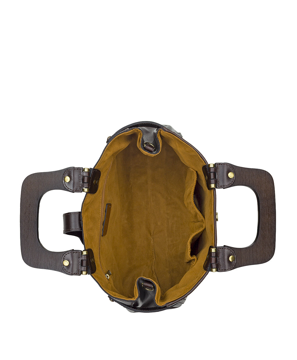 Female - Sancia Woven Satchel - Vintage Distressed Woven - cognac - by Patricia Nash - View 5 of 14