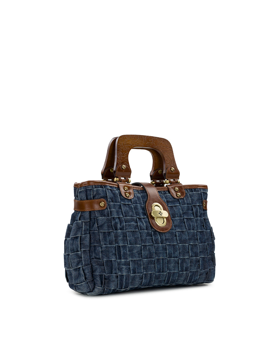 Female - Sancia Satchel - Washed Woven Denim - denim - by Patricia Nash - View 3 of 7