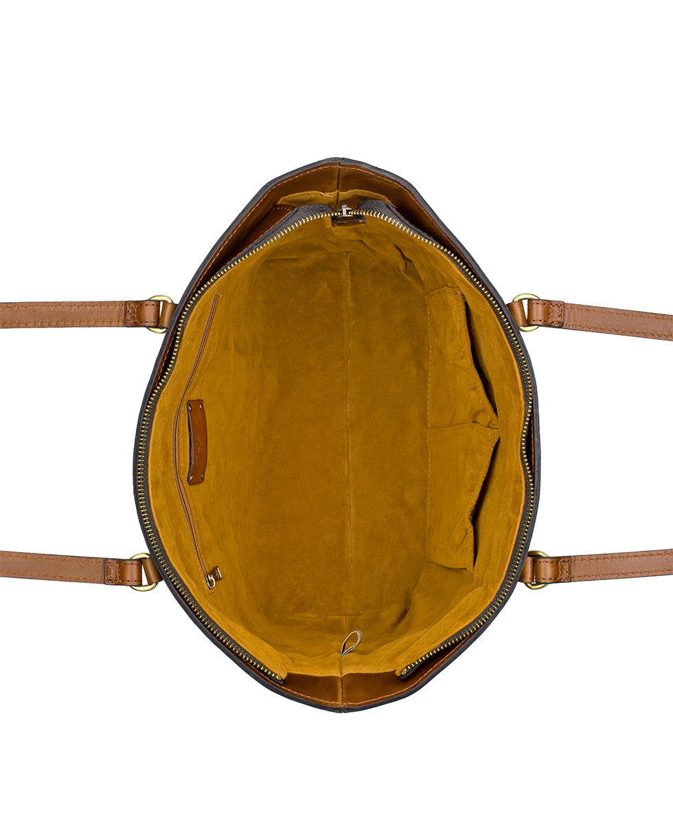 Violetti Tote - Vintage Distressed Leather - cognac - by Patricia Nash - View 4 of 30
