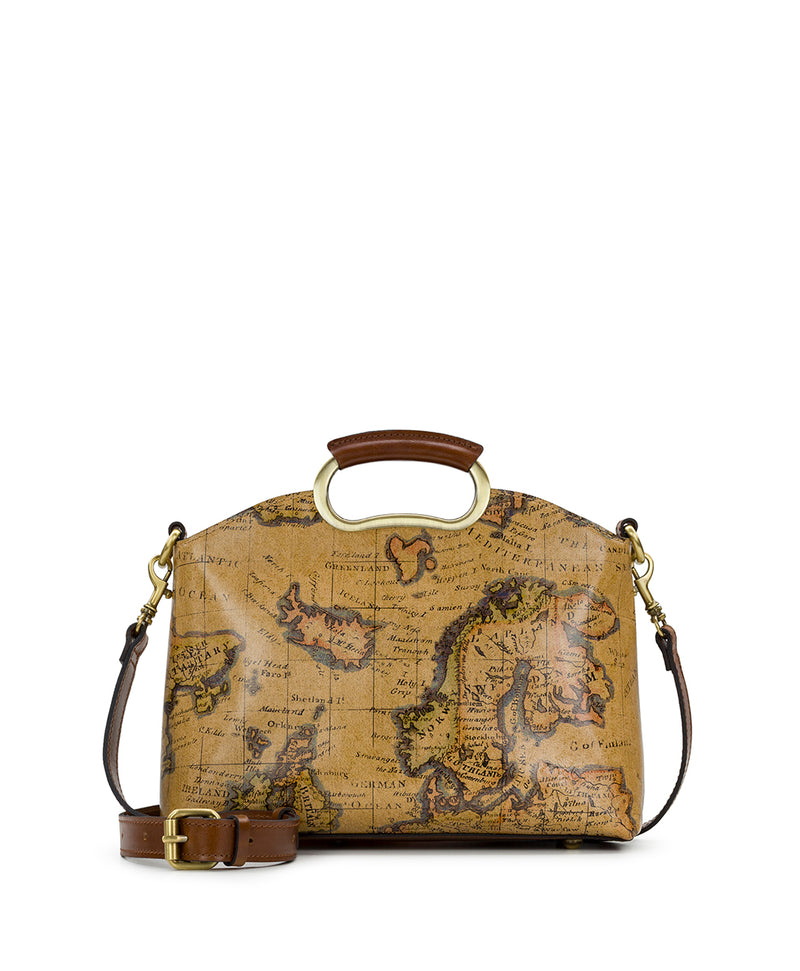 Valletta Top Handle Crossbody - European Map