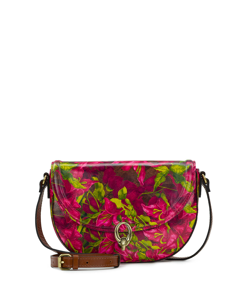 Patricia Nash Leather crossbody purchases bag. Dark floral design. Zip close. Pockets New