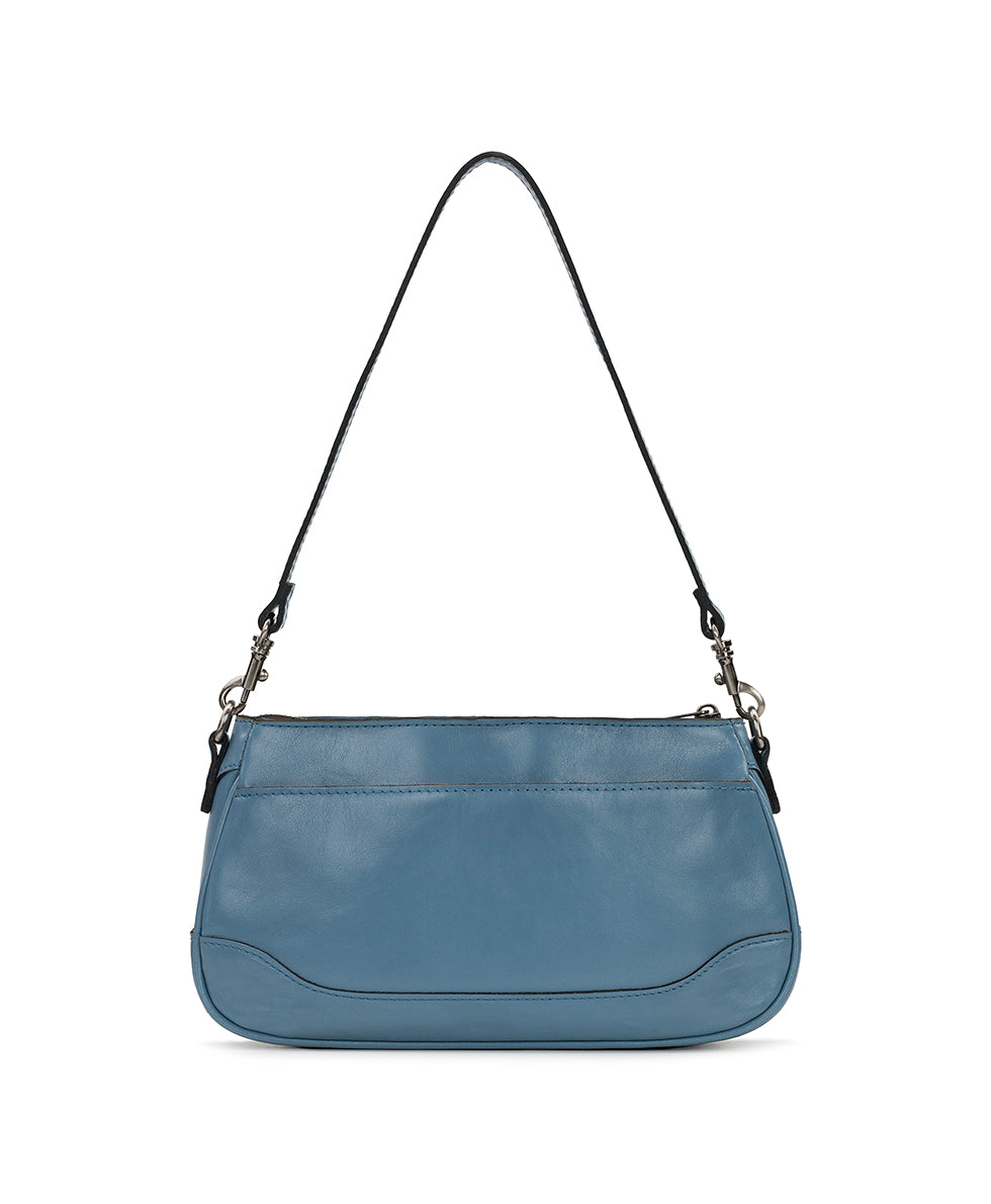Female - Nova Crossbody - Vintage Distressed Leather - blue fog - by Patricia Nash - View 2 of 4