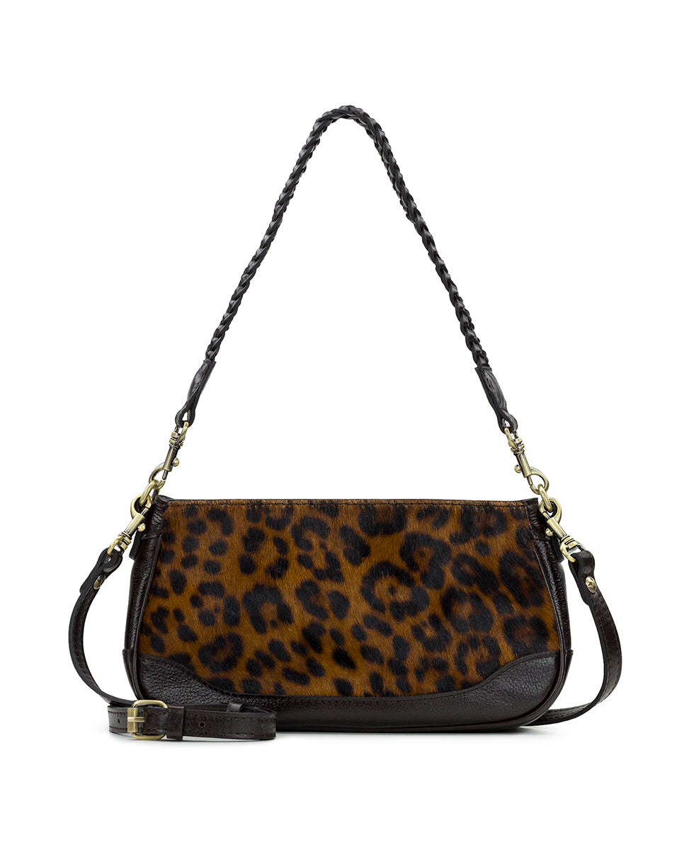 Patricia store Nash Brown Leather and Leopard Calfhair Large Shoulder Bag