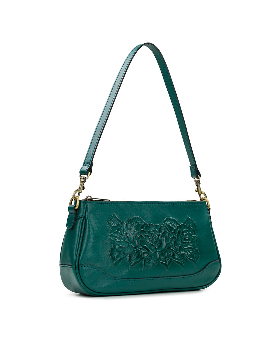 Female - Nova Crossbody - Burnished Rose Tooled - aqua green - by Patricia Nash - View 3 of 5