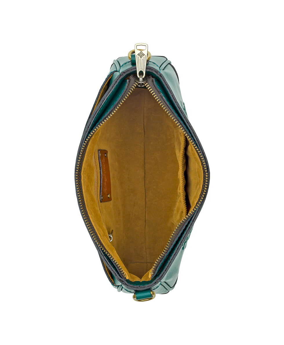 Female - Nova Crossbody - Burnished Rose Tooled - aqua green - by Patricia Nash - View 5 of 5