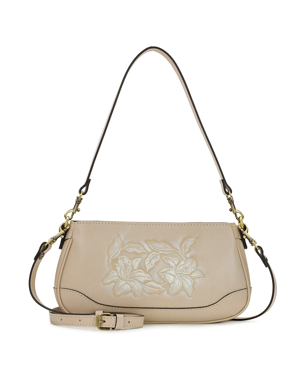 Female - Nova Crossbody - Burnished Parisian Floral Tooled - chalk white - by Patricia Nash - View 1 of 4
