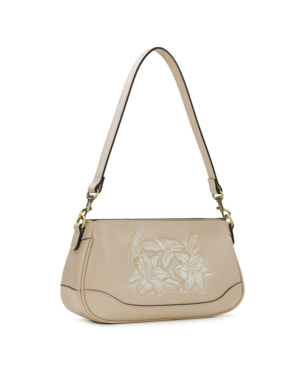 Female - Nova Crossbody - Burnished Parisian Floral Tooled - chalk white - by Patricia Nash - View 3 of 4