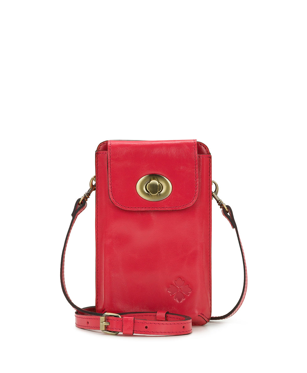 Female - Felicita Phone Crossbody - Vintage Distressed Leather - passion - by Patricia Nash - View 1 of 4