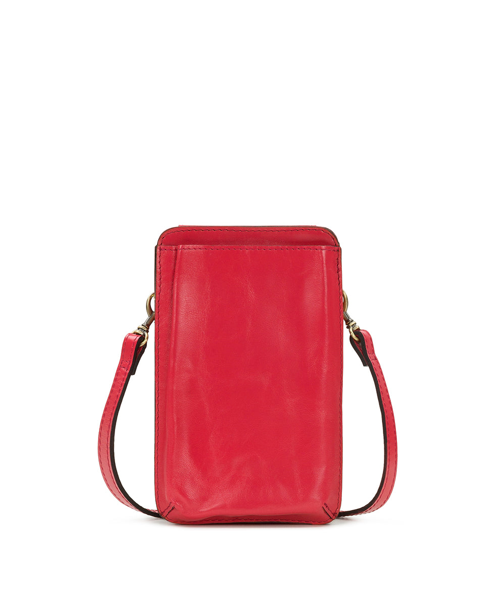 Female - Felicita Phone Crossbody - Vintage Distressed Leather - passion - by Patricia Nash - View 2 of 4