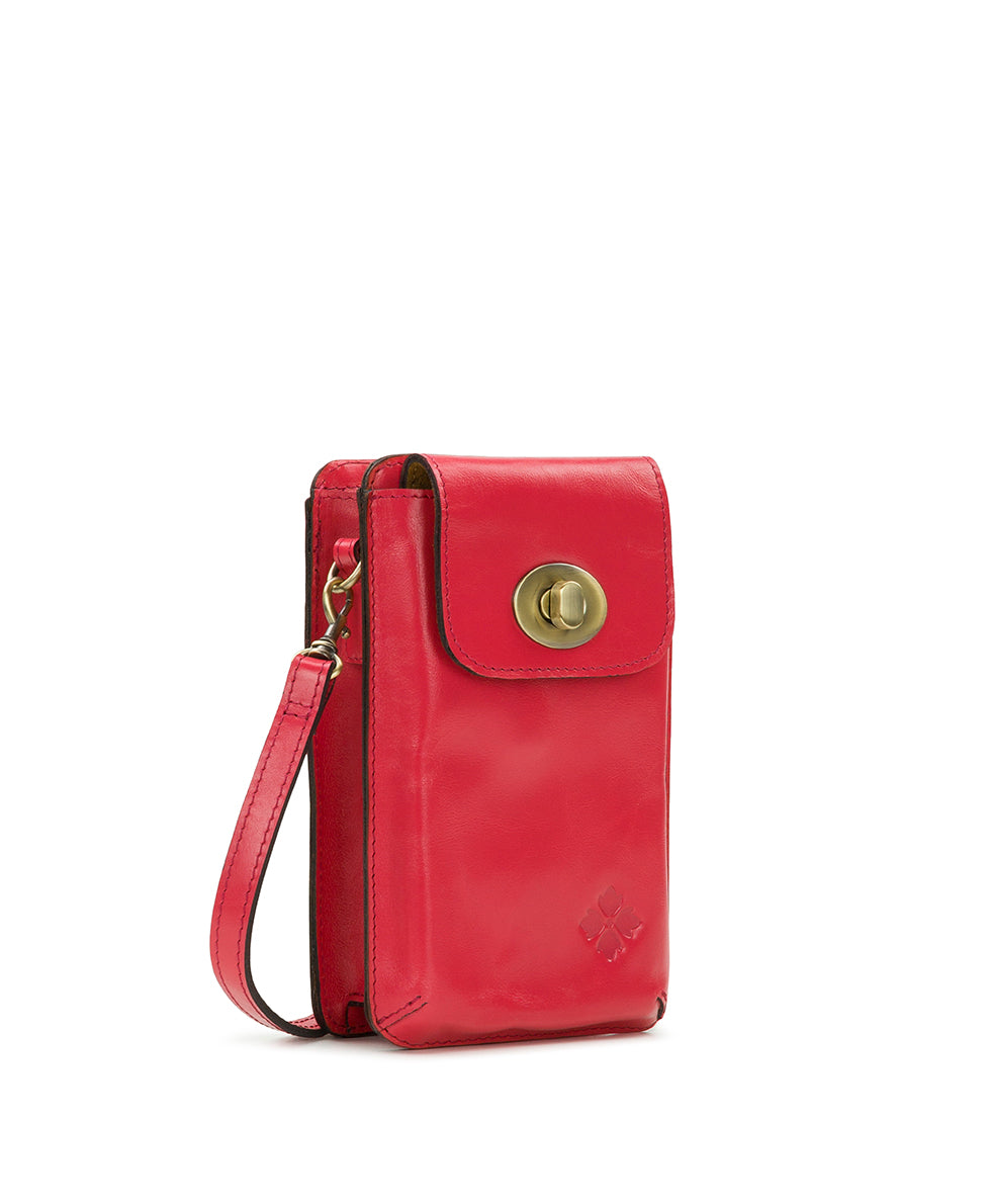 Female - Felicita Phone Crossbody - Vintage Distressed Leather - passion - by Patricia Nash - View 3 of 4