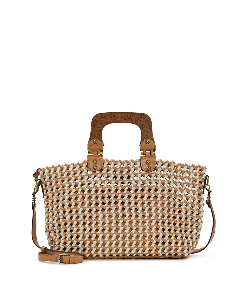 Lorina Woven Tote - Distressed Woven Leather
